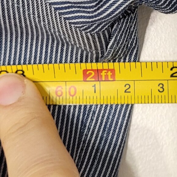 Kenneth Cole Reaction Mens Blue Striped Long Sleeve Button Up Cotton Shirt Large - Picture 10 of 11